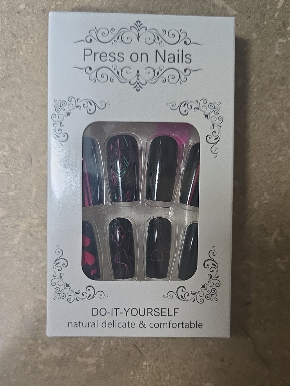 Black & Pink DIY Press-On Nails